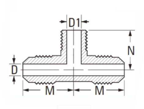 Forged Male Branch Tee SAE 45 Degree Flare Fittings, Brass Pipe Fittings, Brass Air Fittings, Brass SAE 45 Degree Flare Fittings